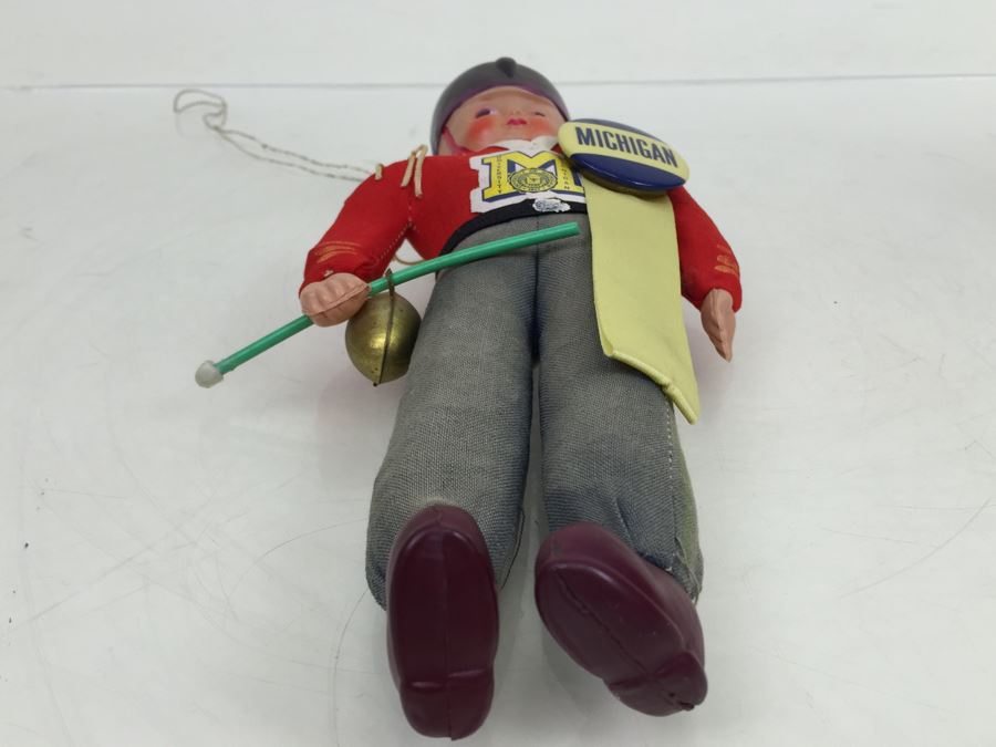 Vintage University Of Michigan Band Football Doll Made In Japan [Photo 11]