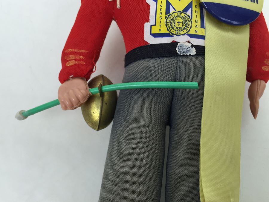 Vintage University Of Michigan Band Football Doll Made In Japan [Photo 9]