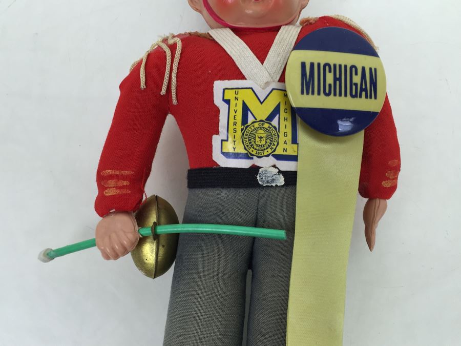 Vintage University Of Michigan Band Football Doll Made In Japan [Photo 3]
