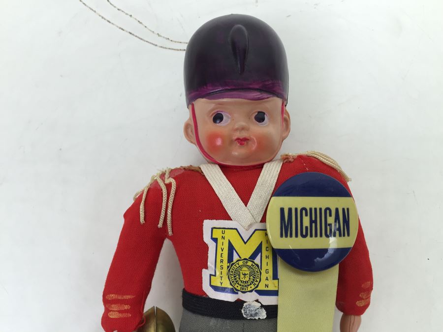 Vintage University Of Michigan Band Football Doll Made In Japan [Photo 2]
