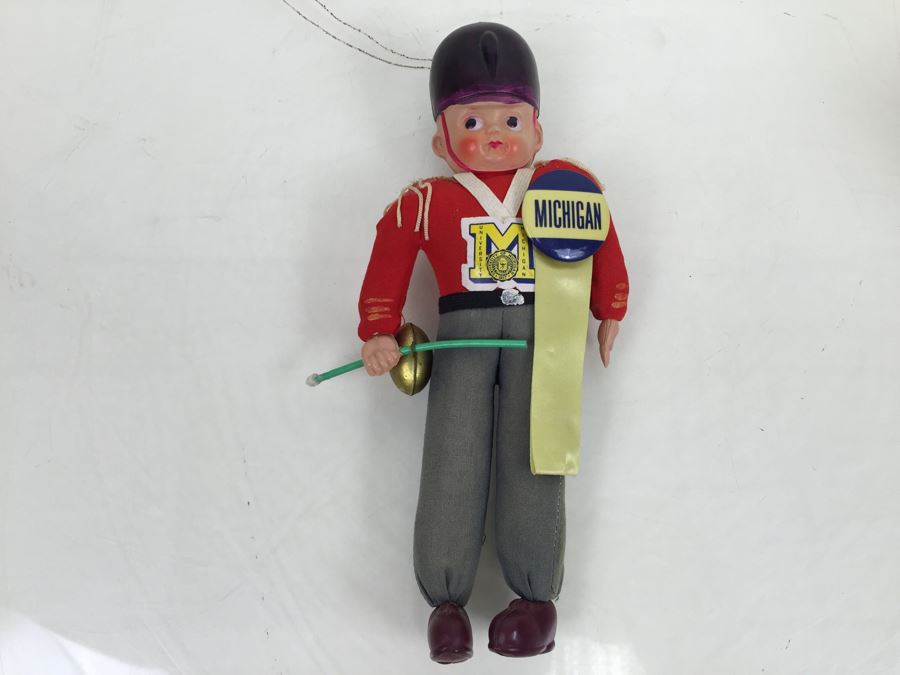 Vintage University Of Michigan Band Football Doll Made In Japan [Photo 4]