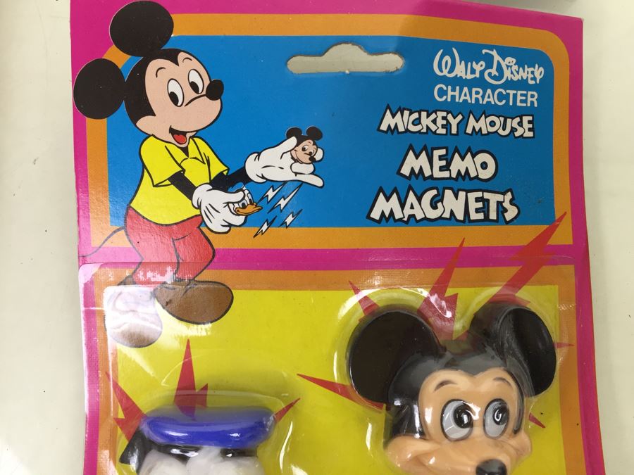 Walt Disney Lot Featuring Plasticine Mickey Mouse Molding Set By Colorforms New Old Stock (Vintage 1979), (6) Mickey Mouse Memo Magnets New On Card And Disney Pencil Case [Photo 11]