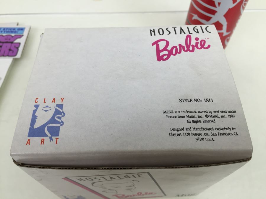Pair Of Barbie Super Stickers Gordy New In Packaging Vintage 1981 And Nostalgic Barbie Mug By Clay Art Mattel New In Box Vintage 1989 [Photo 13]