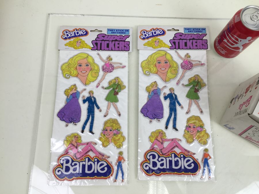 Pair Of Barbie Super Stickers Gordy New In Packaging Vintage 1981 And Nostalgic Barbie Mug By Clay Art Mattel New In Box Vintage 1989 [Photo 4]