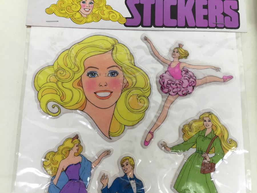 Pair Of Barbie Super Stickers Gordy New In Packaging Vintage 1981 And Nostalgic Barbie Mug By Clay Art Mattel New In Box Vintage 1989 [Photo 6]
