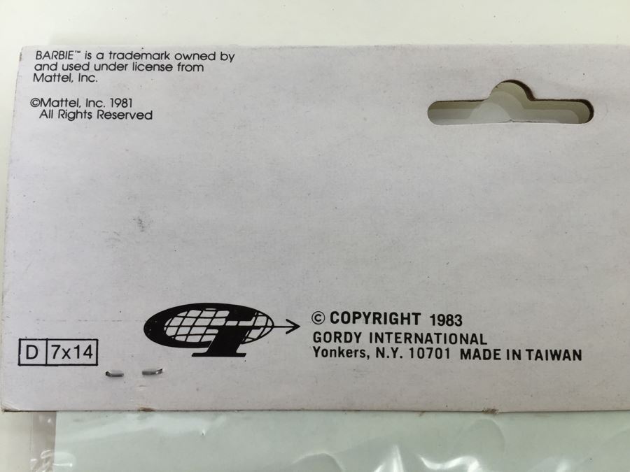 Pair Of Barbie Super Stickers Gordy New In Packaging Vintage 1981 And Nostalgic Barbie Mug By Clay Art Mattel New In Box Vintage 1989 [Photo 11]