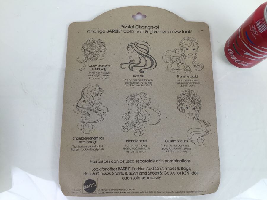 Barbie Fashion Add-Ons Hair Originals Mattel 2457 New On Card Vintage 1978 [Photo 3]