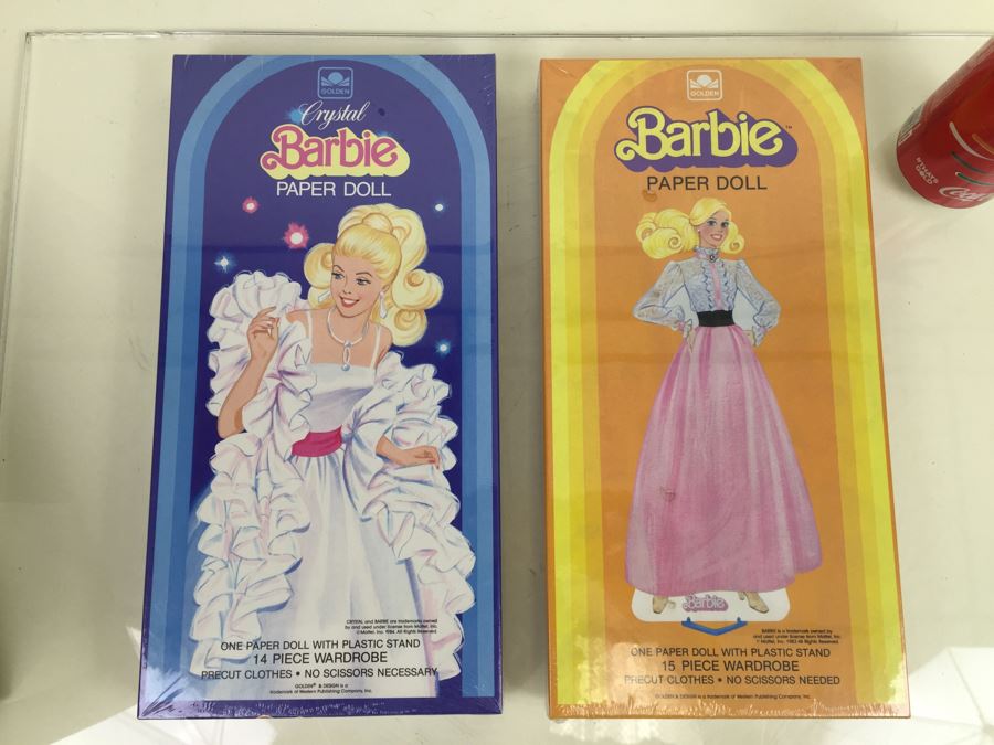 Crystal Barbie Paper Doll And Barbie Paper Doll Golden Mattel New Old Stock Vintage 1983 & 1984 [Photo 1]