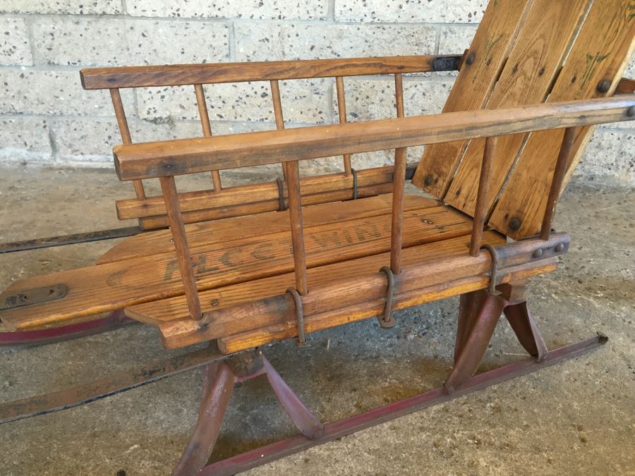 Vintage Child's FLEET WING Sled Rare With Railings By Auto-Wheel Coaster Co North Tonawanda, NY [Photo 9]