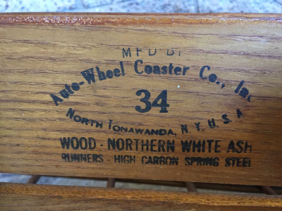 Vintage Child's FLEET WING Sled Rare With Railings By Auto-Wheel Coaster Co North Tonawanda, NY [Photo 4]