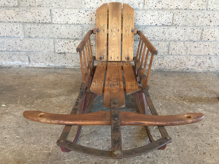 Vintage Child s FLEET WING Sled Rare With Railings By Auto Wheel