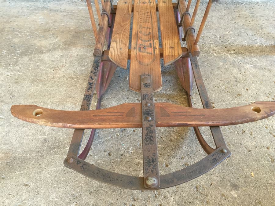 Vintage Child's FLEET WING Sled Rare With Railings By Auto-Wheel Coaster Co North Tonawanda, NY [Photo 10]