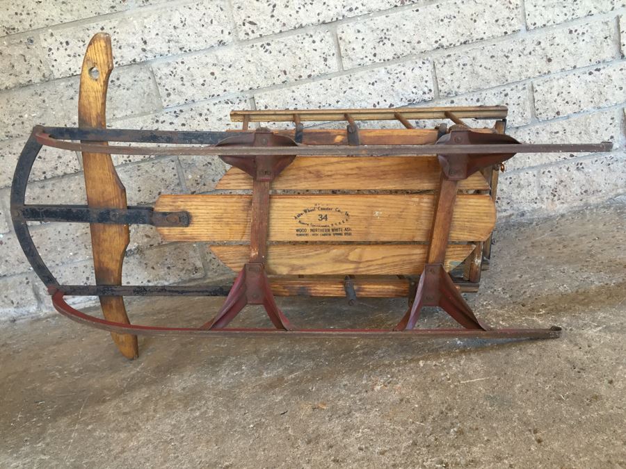 Vintage Child's FLEET WING Sled Rare With Railings By Auto-Wheel Coaster Co North Tonawanda, NY [Photo 16]