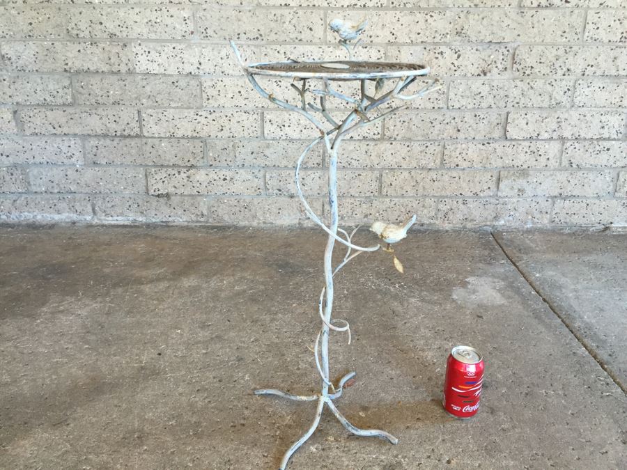 Nice Metal And Branch Table With Winding Tree Branch And Bird Motif