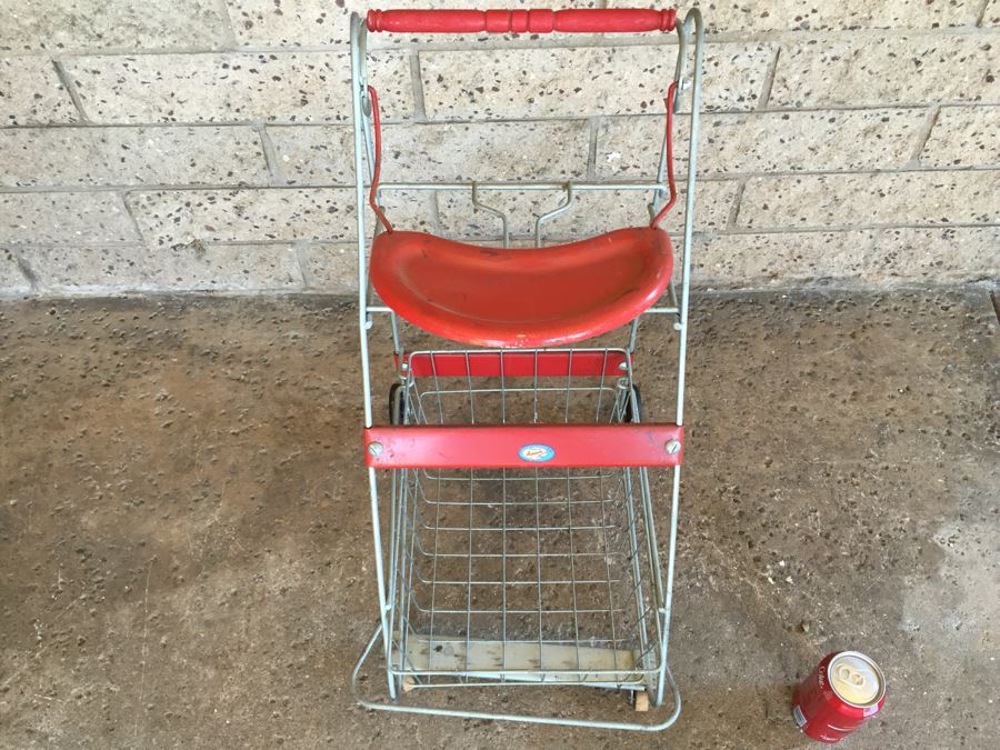 1950s Vintage AMSCO Metal Toy Shopping Cart Doll Stroller [Photo 6]