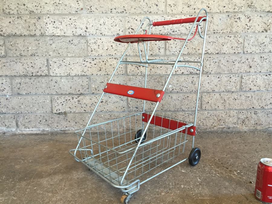 1950s Vintage AMSCO Metal Toy Shopping Cart Doll Stroller [Photo 9]