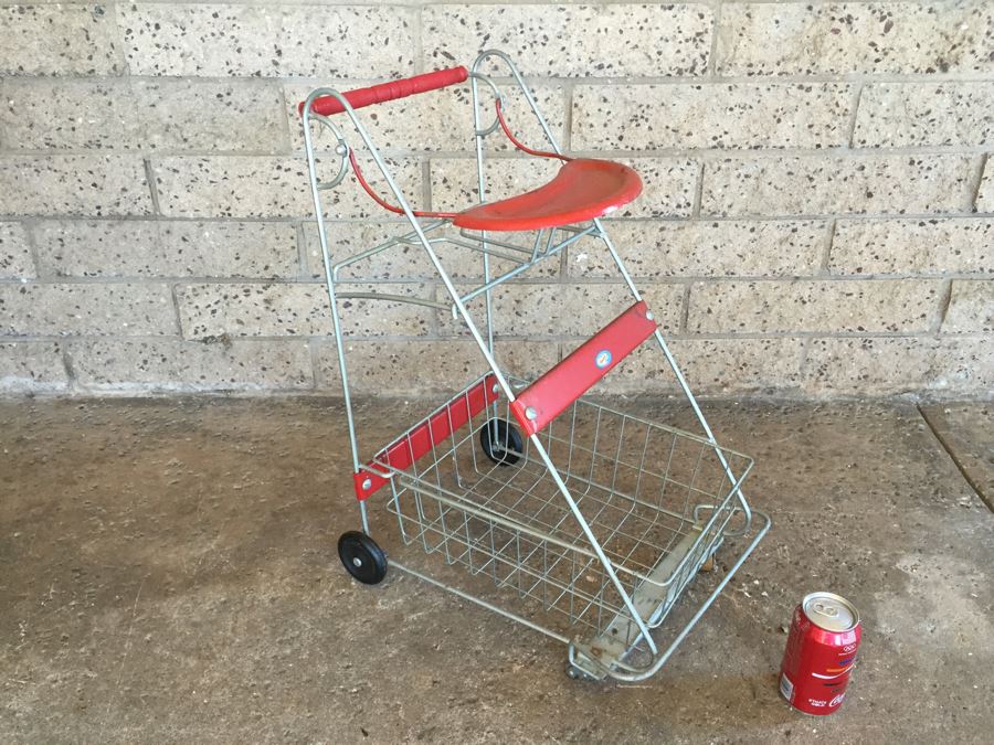 1950s Vintage AMSCO Metal Toy Shopping Cart Doll Stroller [Photo 4]