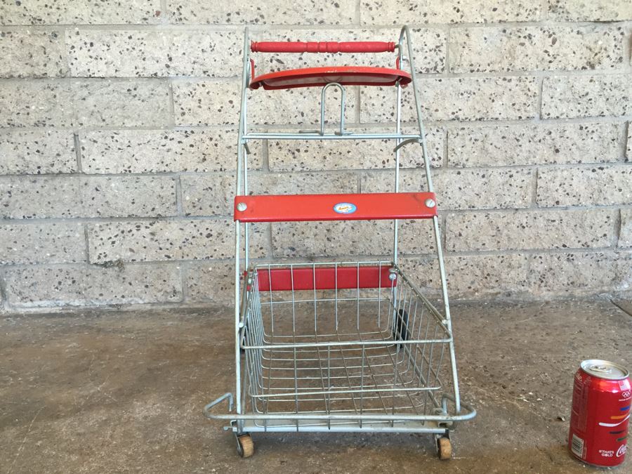1950s Vintage AMSCO Metal Toy Shopping Cart Doll Stroller [Photo 3]