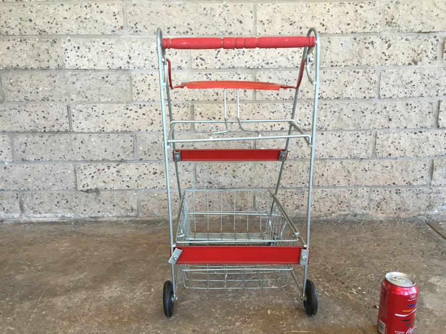1950s Vintage AMSCO Metal Toy Shopping Cart Doll Stroller [Photo 11]