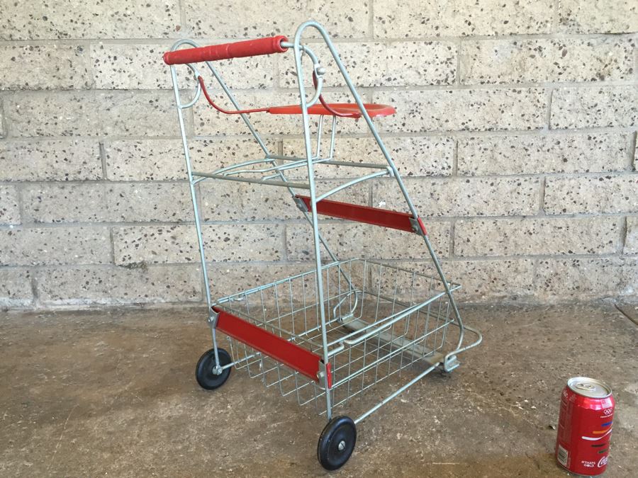 1950s Vintage AMSCO Metal Toy Shopping Cart Doll Stroller [Photo 12]