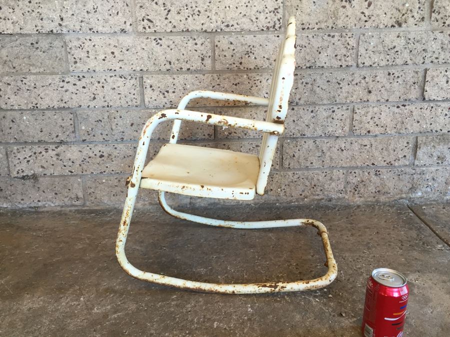 Vintage Child's Metal Shell Rocking Chair [Photo 3]