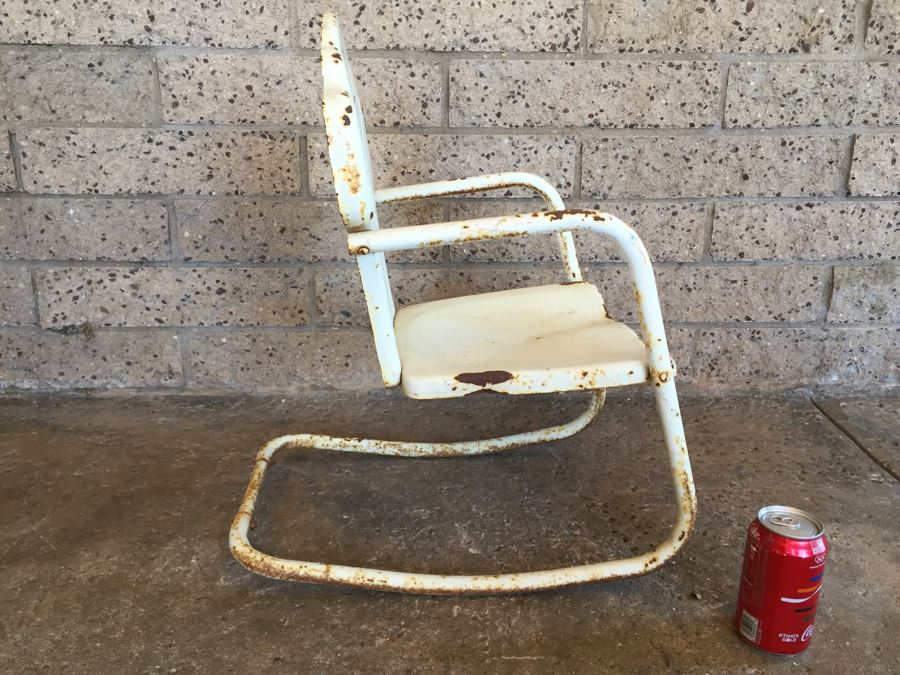 Vintage Child's Metal Shell Rocking Chair [Photo 8]