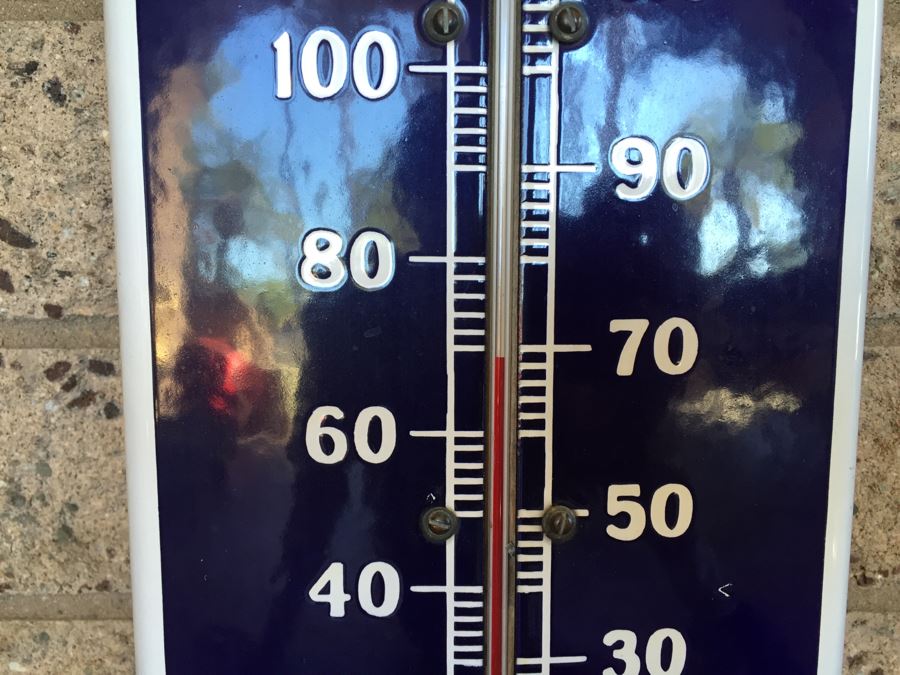 Vintage Original Porcelain CHEW MAIL POUCH TOBACCO Thermometer [Photo 6]