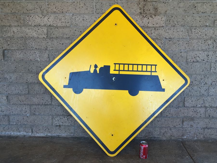 Large Yellow And Black Fire Station Sign [Photo 4]