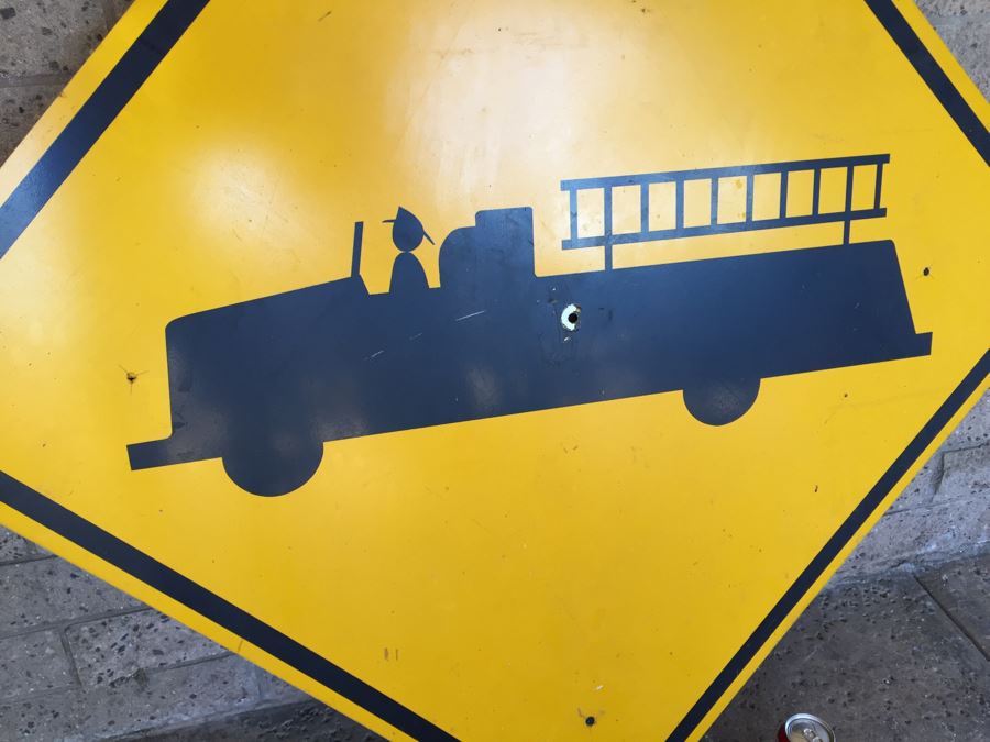 Large Yellow And Black Fire Station Sign [Photo 2]