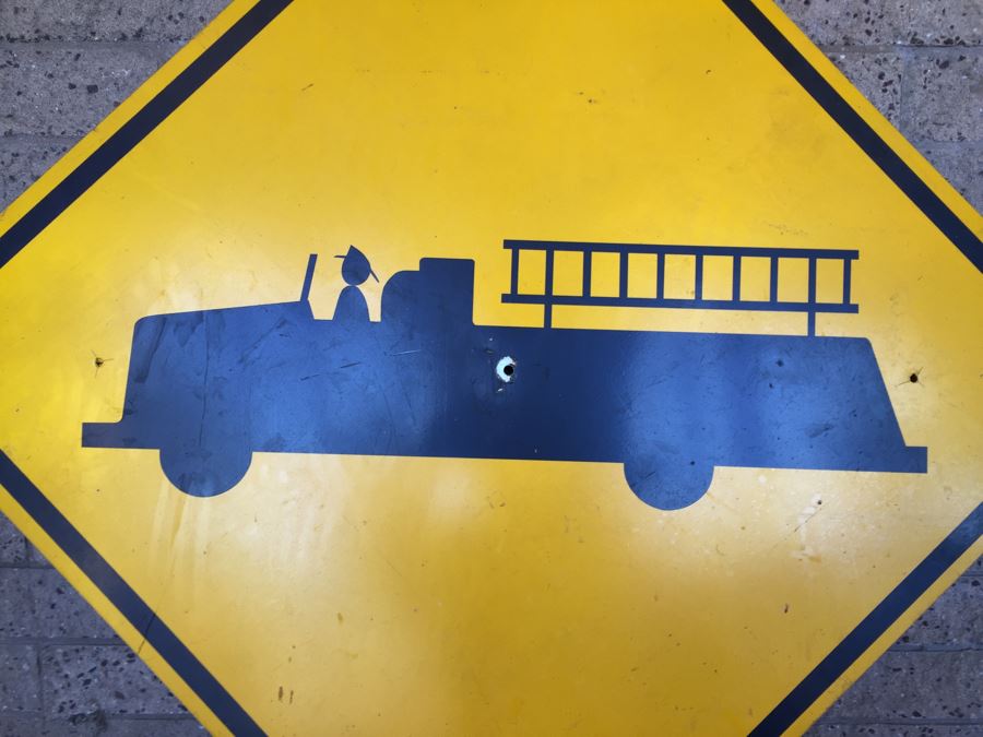 Large Yellow And Black Fire Station Sign [Photo 7]