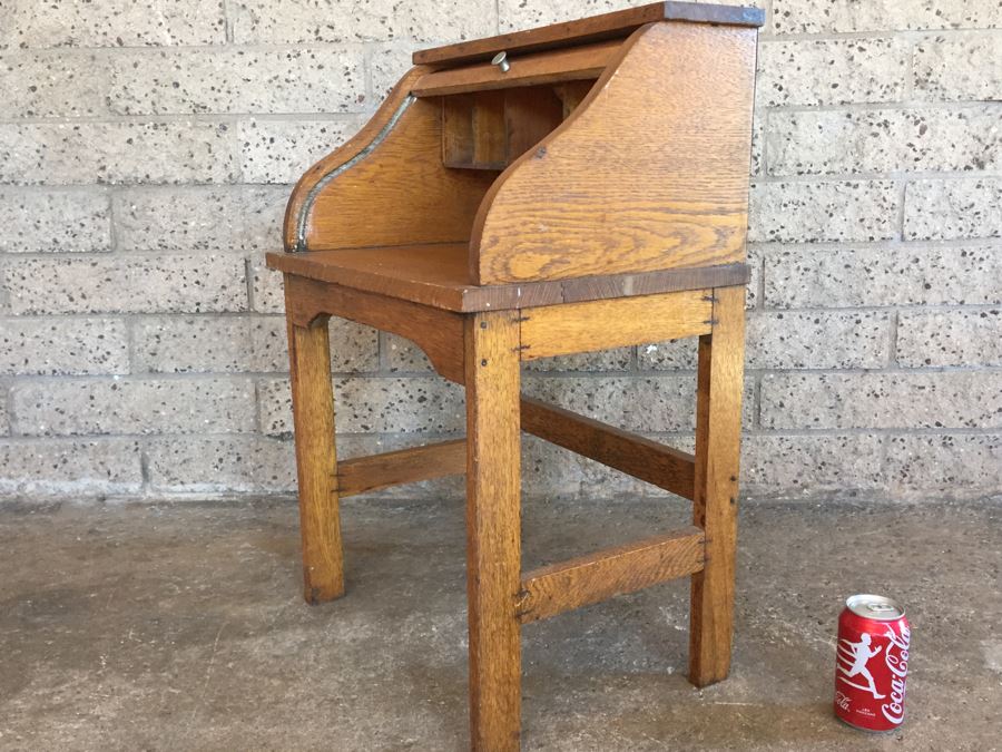 Vintage Child's Roll Top Desk