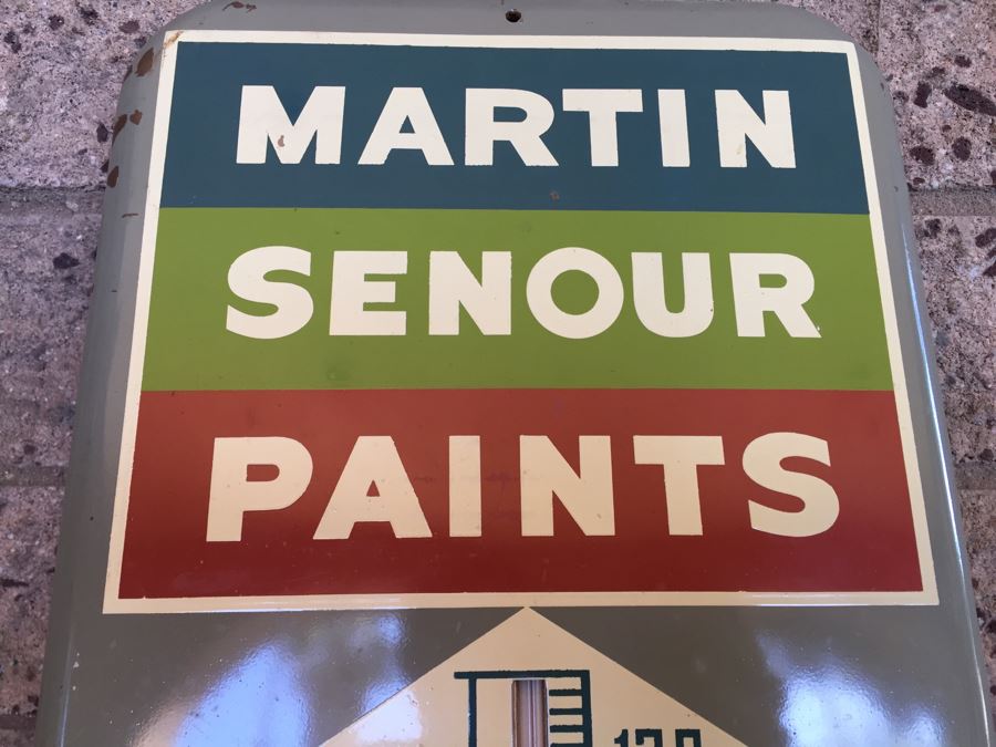 Vintage 1960s Martin Senour Paints Colors For The Home And Automobile Thermometer [Photo 4]