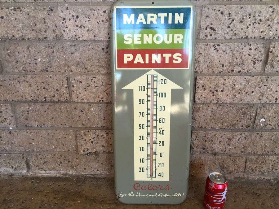 Vintage 1960s Martin Senour Paints Colors For The Home And Automobile Thermometer [Photo 1]