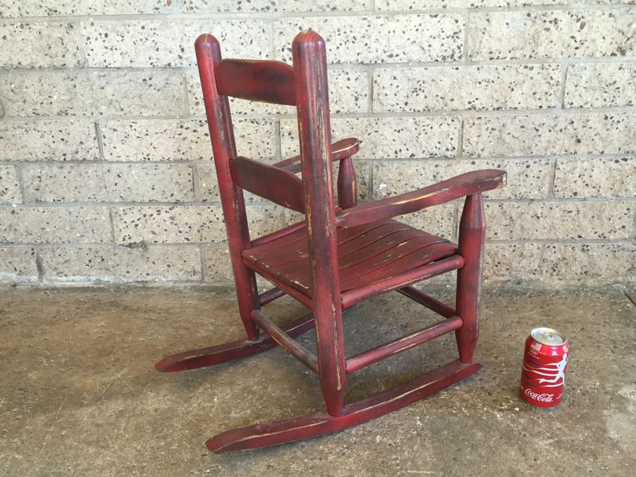 Vintage Red Child's Rocking Chair [Photo 3]