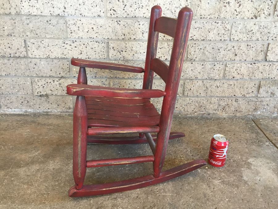 Vintage Red Child's Rocking Chair [Photo 4]