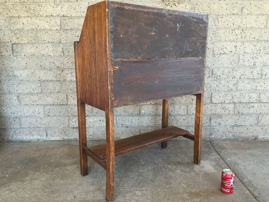 Antique Slant Top Desk Writing Desk [Photo 20]
