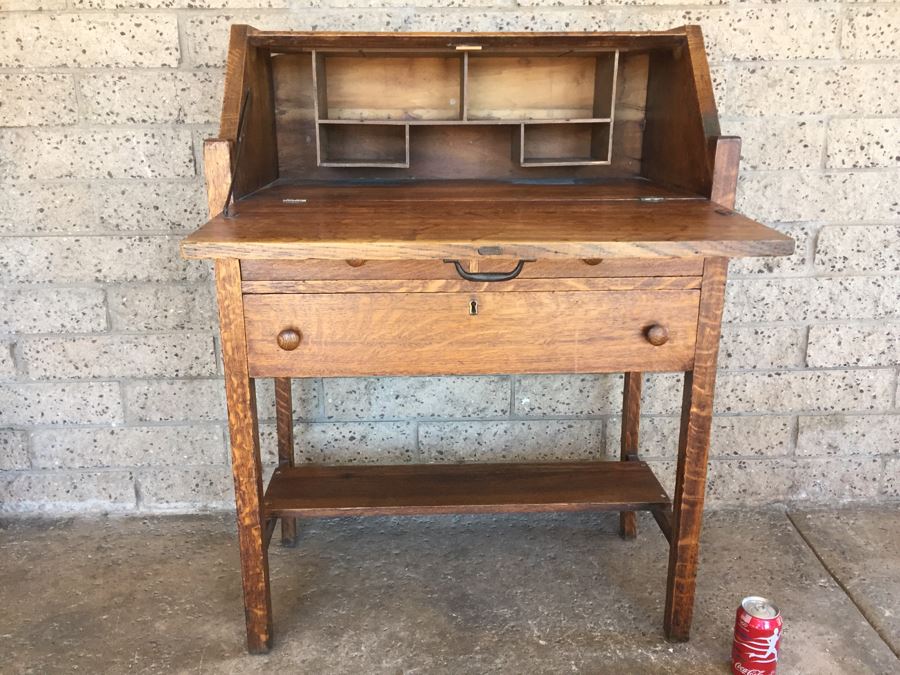 Antique Slant Top Desk Writing Desk [Photo 8]