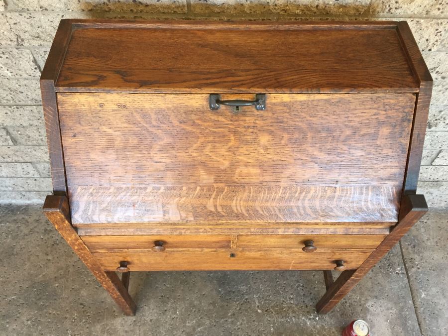 Antique Slant Top Desk Writing Desk [Photo 5]