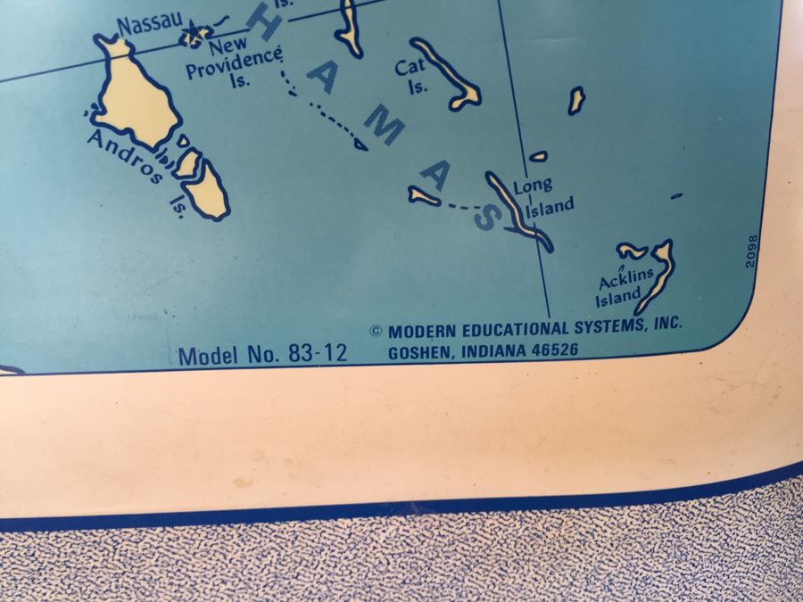 Vintage Econ-O-Line The World School Pull Down Map [Photo 14]