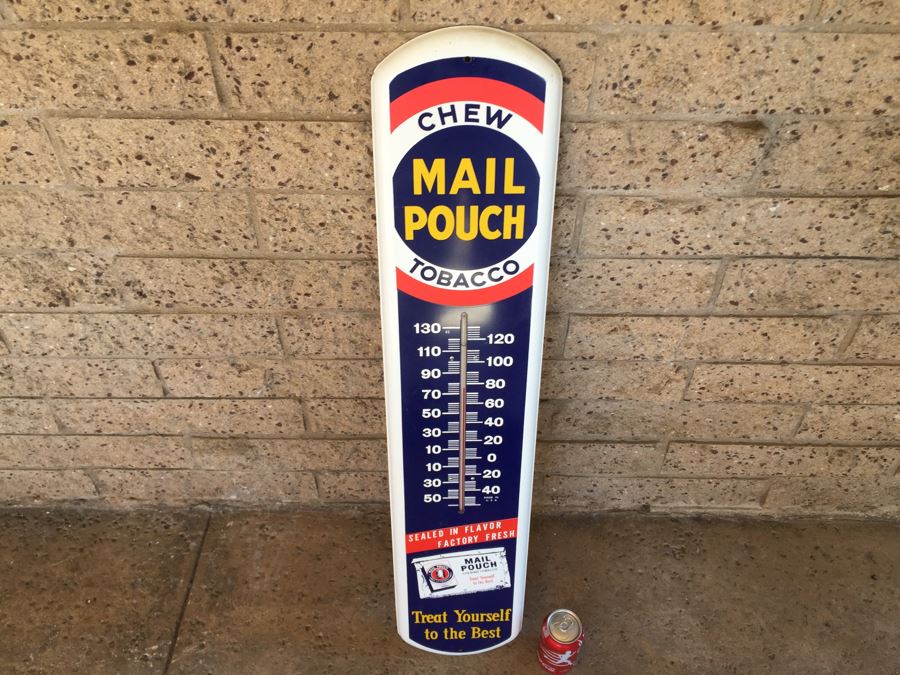 Reproduction Mail Pouch Chewing Tobacco 'Treat Yourself To The Best' Thermometer [Photo 7]