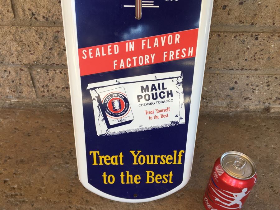 Reproduction Mail Pouch Chewing Tobacco 'Treat Yourself To The Best' Thermometer [Photo 3]