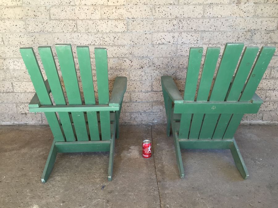 Pair Of Sturdy Green Adironack Chairs [Photo 9]