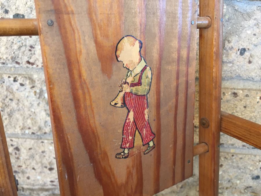 Vintage Wooden Doll Rocking Chair And Doll Chair [Photo 3]