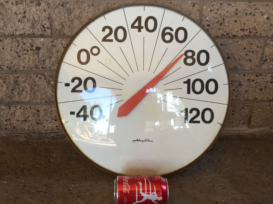 Large Round Vintage Thermometer By Airguide Instrument Company Chicago [Photo 6]