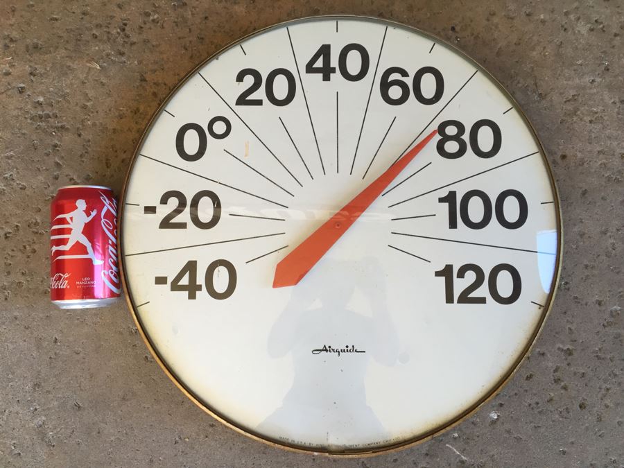 Large Round Vintage Thermometer By Airguide Instrument Company Chicago [Photo 9]