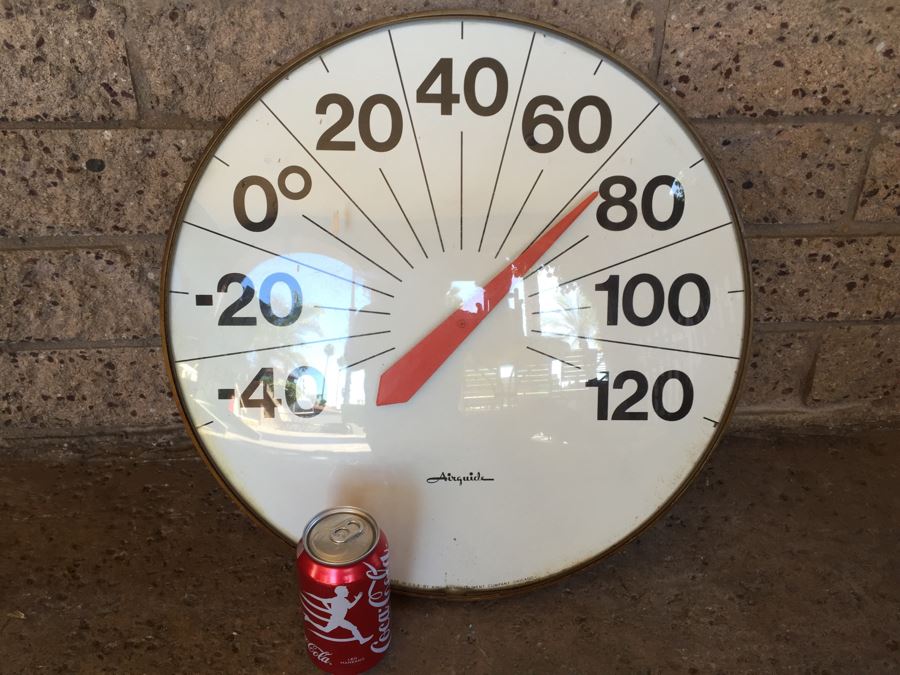 Large Round Vintage Thermometer By Airguide Instrument Company Chicago [Photo 5]