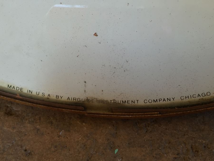 Large Round Vintage Thermometer By Airguide Instrument Company Chicago [Photo 7]