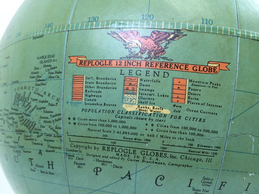 Mid-Century Replogle 12 Inch Reference Globe With Stand [Photo 7]