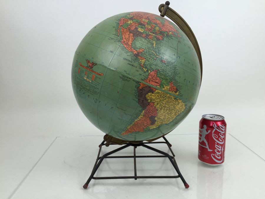 Mid-Century Replogle 12 Inch Reference Globe With Stand