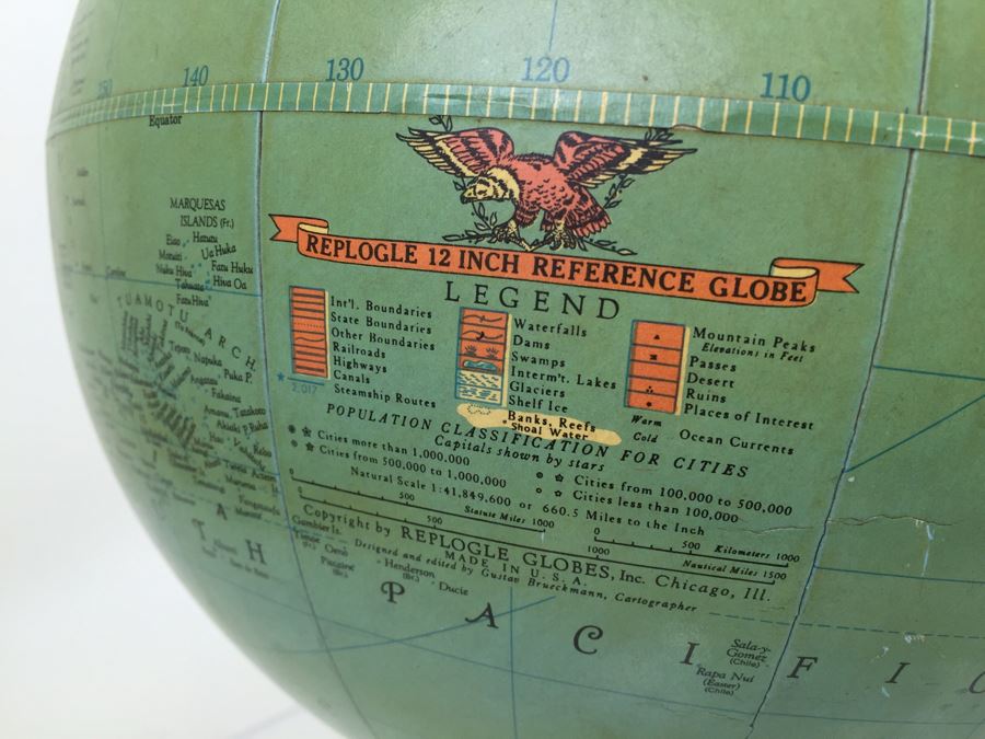 Mid-Century Replogle 12 Inch Reference Globe With Stand [Photo 2]
